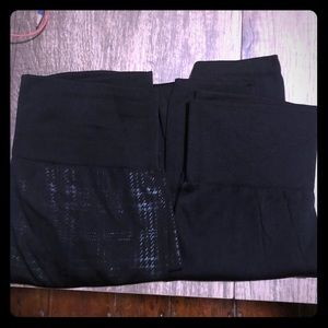 2 pairs fleece lined black leggings